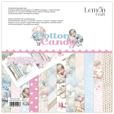 Suur paberiplokk Cotton Candy 30,5x30,5cm, 6 kahepoolset lehte + boonusleht, 250gsm